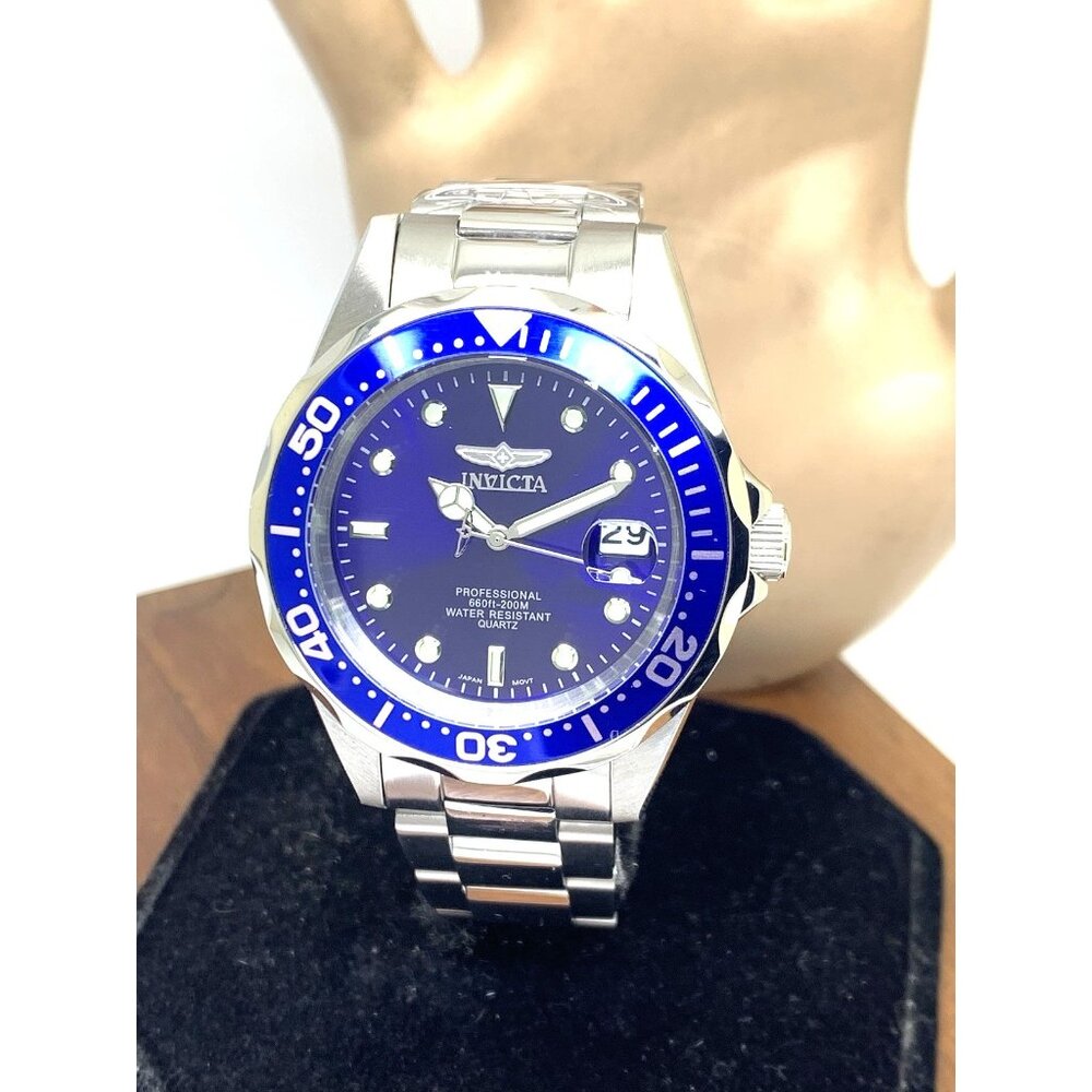 Invicta Mens Watch 9204 Pro Diver Quartz Blue Dial Silver Stainless Steel 38mm